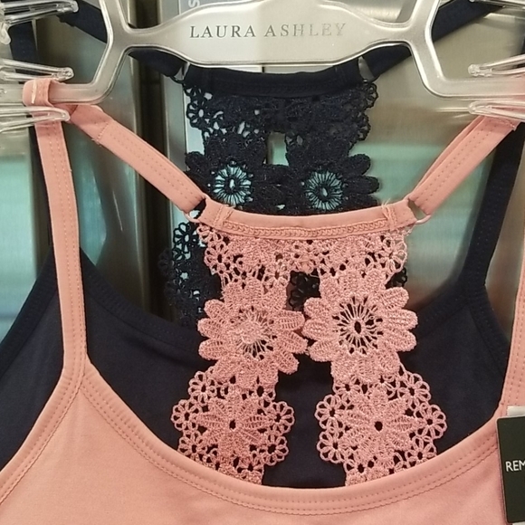 💕LAURA ASHLEY💕 Lace Back Bralettes (2 Pack) Pink & Navy Blue Small S NWT - Picture 7 of 12